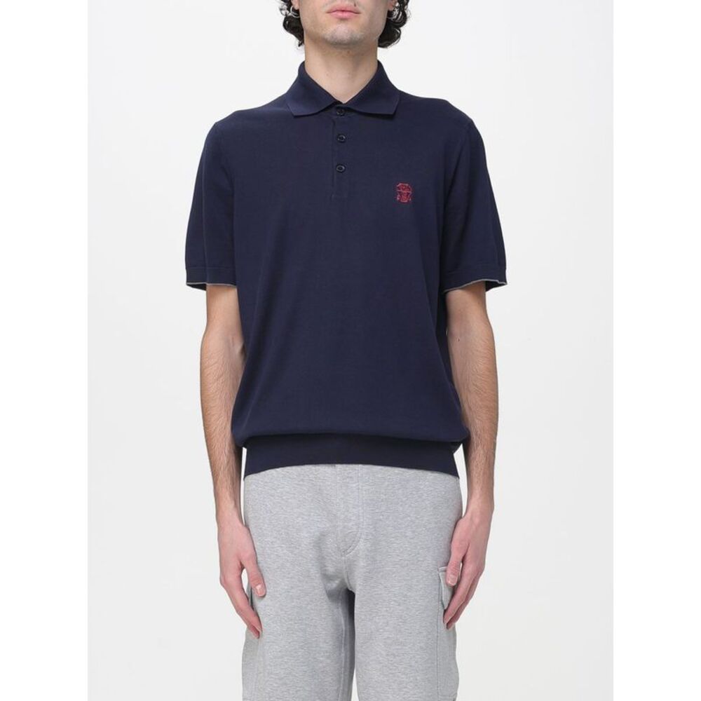 Brunello Cucinelli Polo Shirt Men Blue